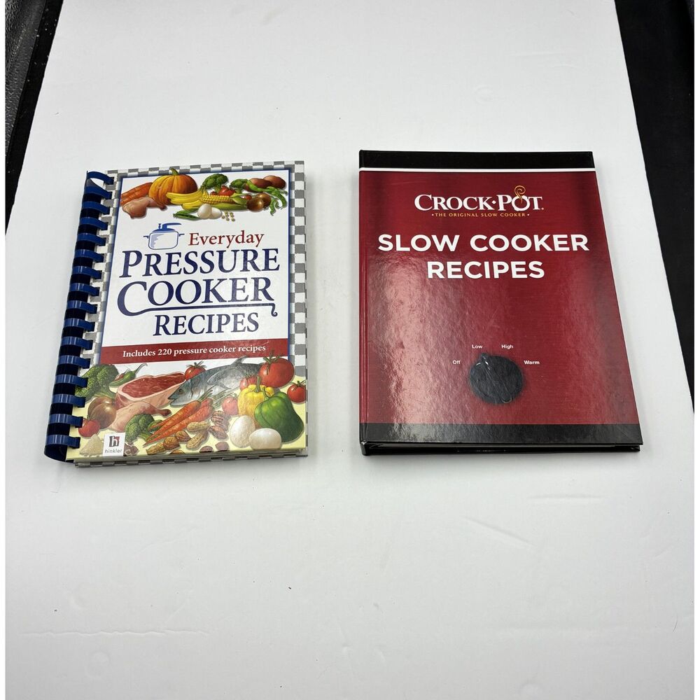 2 Spiral Bound Recipe Books Pressure Cooking, Crock Pot Cooking HB
